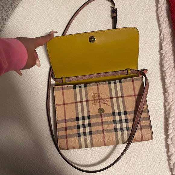 Burberry Note Crossbody Bag Pink  Pink Burberry cross body bag REAL